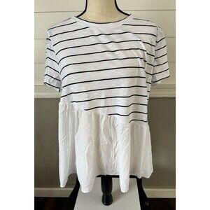 Anthropologie T.La Asymmetrical Peplum Tee Large Petite